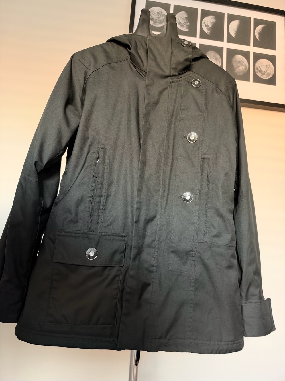 Burton Unity Jacket Women’s L Black Hooded Zip Ski Snowboard Jacket